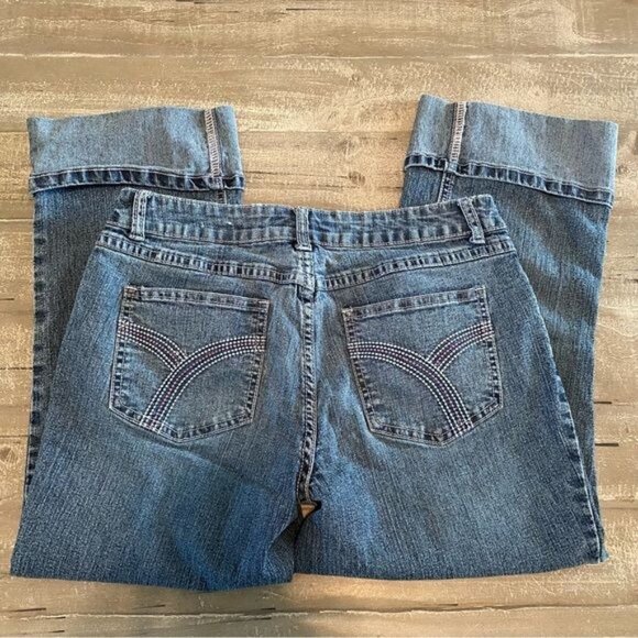 Duck Head jeans Co. Stretch Premium Capri’s Size 8 Blue Cuffed - Picture 3 of 5